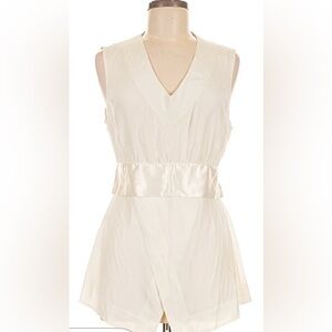 Soft Surroundings Ivory Silk Top with Subtle Sheen
